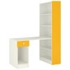 Austin Study Desk with Drawer and Built In Bookshelf in Mango Yellow Colour