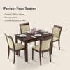 Diner - Dalla 4 Seater Dining Table Set (Colour- Beige, Finish- Dark Walnut)