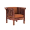 Haveli 1 Seater Wooden Sofa (Orange Colour, Teak Finish)