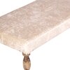 Bestone Sheesham Wood Accent Dining Bench (Beige Sparkle Velvet Teak Finish)