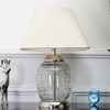 Secret Glass and Metal Table Lamp With Off White Linen Shade