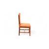 Rosslyn wood Dining Chair in Pumpkin Orange Velvet Upholstery with PINE FINISH