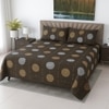 Dark Brown Floral 400 TC Cotton Flat Super King Size Bedsheet With 2 Pilllow Covers From Threads
