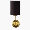 Devansh Metal Electric Wall Light in Gold Colour with Black Shade Count of 1 Light