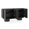 Nura Solid Wood Sideboard In Black Wire Brush