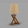 Catapult Brown Wooden Table Lamp with Black Fabric Lampshade