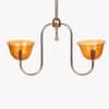 Lior Handicrafted Pendant Lamp in Antique Silver Brass finish and Amber Colour