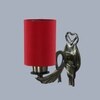 Devansh Metal Electric Wall Light in Antique Gold Colour with Red Shade Count of 1 Light