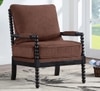Luxe Linen Fabric Lounge Chair- Brown