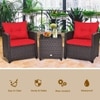 Carry Bird Wicker Patio Furniture Outdoor Balcony Chairs In Red Colour