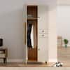 Hexa Red Wooden 2 Door Wardrobe with Drawer and Hanging Space in Giant Wood and Frosty White Colour