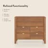 Toledo Solid Wood Chest of 6 Drawers In Amber Walnut Finish