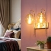 Eliante Modern Wall Lights Mild Steel & Glass Material Gold & Champaign Finish