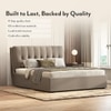 Bornholm Upholstered Storage Bed In Hydraulic in Queen Size with Shitake Beige Colour