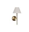 BETTIE Integrated LED Brass Wall Light with White Cotton Shade