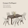 Atlas Solid Wood 6 Seater Compact Dining Table With 6 Bren Swivel Dining Chairs (Finish : Danish Walnut, Chair Colour : Ivory)