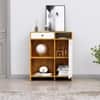 Hexa Red Multipurpose Storage Cabinet With 1 Drawer 1 Door in Giant Wood And Frosty White Colour