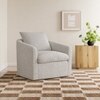 Oxford Boucle Fabric Lounge Chair in White Colour