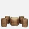 Mosaic Metal Coffee Table with 4 Nesting Stools Set of 5