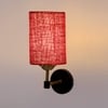 Devansh Metal Electric Wall Light in Black Colour with Maroon Shade Count of 1 Light