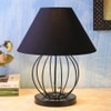 Glades Black Fabric Shade Table Lamp with Black Iron Base