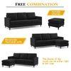 Monznij Sectional Fabric Sofa - Black