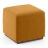 Tetra Square Solid Wood Coffee Table With Seats In Danish Walnut Finish In Multicolour Fabric