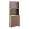 Hubert 4 Door Tall Display Cabinet in Classic Walnut Finish