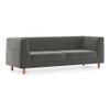 Rubik Luxe 3 Seater Fabric Sofa in Ash Grey Velvet Colour