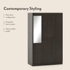 Wren Engineered Wood 3 Door Wardrobe With Mirror in Dark Wenge Finish
