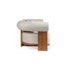 Solace Solid Wood Outdoor Three Seater Sofa in Off White Colour