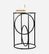 White Metal Side Table in Gold Colour