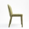 Walnut Fabric Dining Chair in Green Colour