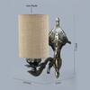 Devansh Metal Electric Wall Light in Antique Gold Colour with Beige Shade Count of 1 Light