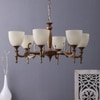 Eliante 6-Light Chandelier, Mild Steel And Glass, Modern Hanging Ceiling Light For Living Room Or Dining Room