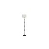 Ace White Natural Fiber Floor Lamp with Black Iron Base
