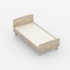 Minimalist Kids Single Bed in Oak and Yellow