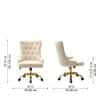Doe Buck Swen Luxury Beige Tufted Velvet Office Chair