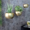 Hanging Hammered Apple Planter Set Of 3 In Gold Colour