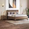 Toledo Solid Wood King Non Storage Bed with Bedside Table (Standard) – Danish Walnut Finish
