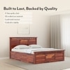 Fidora Solid Wood Queen Size Bed With Box Storage (Honey Finish)