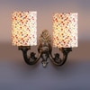 Devansh Metal Electric Wall Light in Antique Gold Colour with Multi Shade Count of 2 Lights