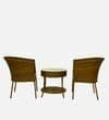 Lismore  Wicker Table And Chair Set In Beige Brown Dual Tone Finish