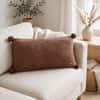 Jersey Chunky Knit Rust Decorative Cushion Cover 12 x 20 Inches