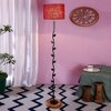 Felicia Maroon Cotton Shade Floor Lamp