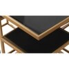Valentino Black Glass Nesting Coffee Table In Dark Gold Finish