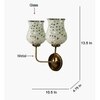 Devansh Metal Electric Wall Light in Gold Colour with Multicolor Shade Count of 2 Lights