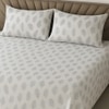 White & Grey Floral 400 TC Cotton Flat Super King Size Bedsheet With 2 Pilllow Covers