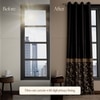 Stoa Paris Satin Long Door Curtain, 70% Blackout Curtains, Set of 1, Versailles - Regal Slate with Back Lining