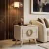Aurora Engineered Wood Bed Side Table in Pumic Grey